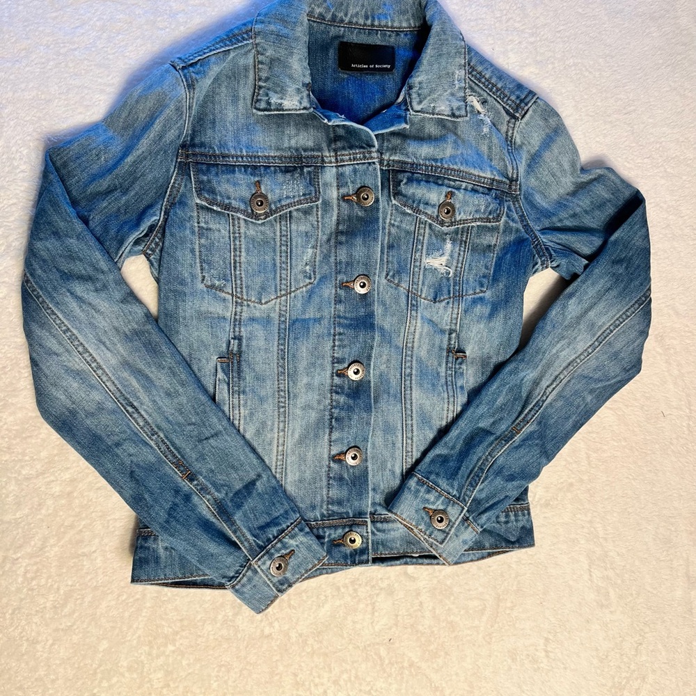 Articles Of Society Faded Blue Denim Trucker Jacket